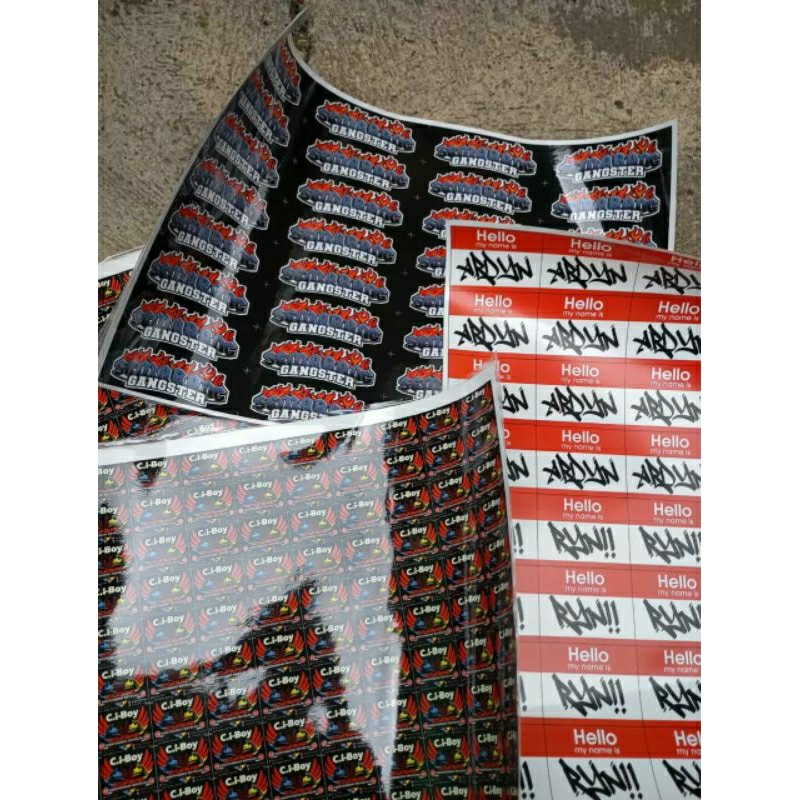 

Stiker Vinly laminasi