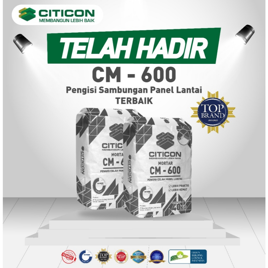 Mortar CM 600 Semen GROUTING CITICON - Semen mortar Khusus pemasangan panel lantai citicon