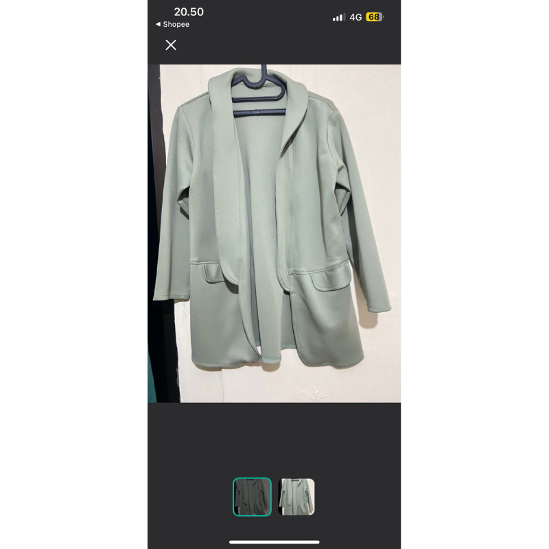 Blazer wanita hijau sage