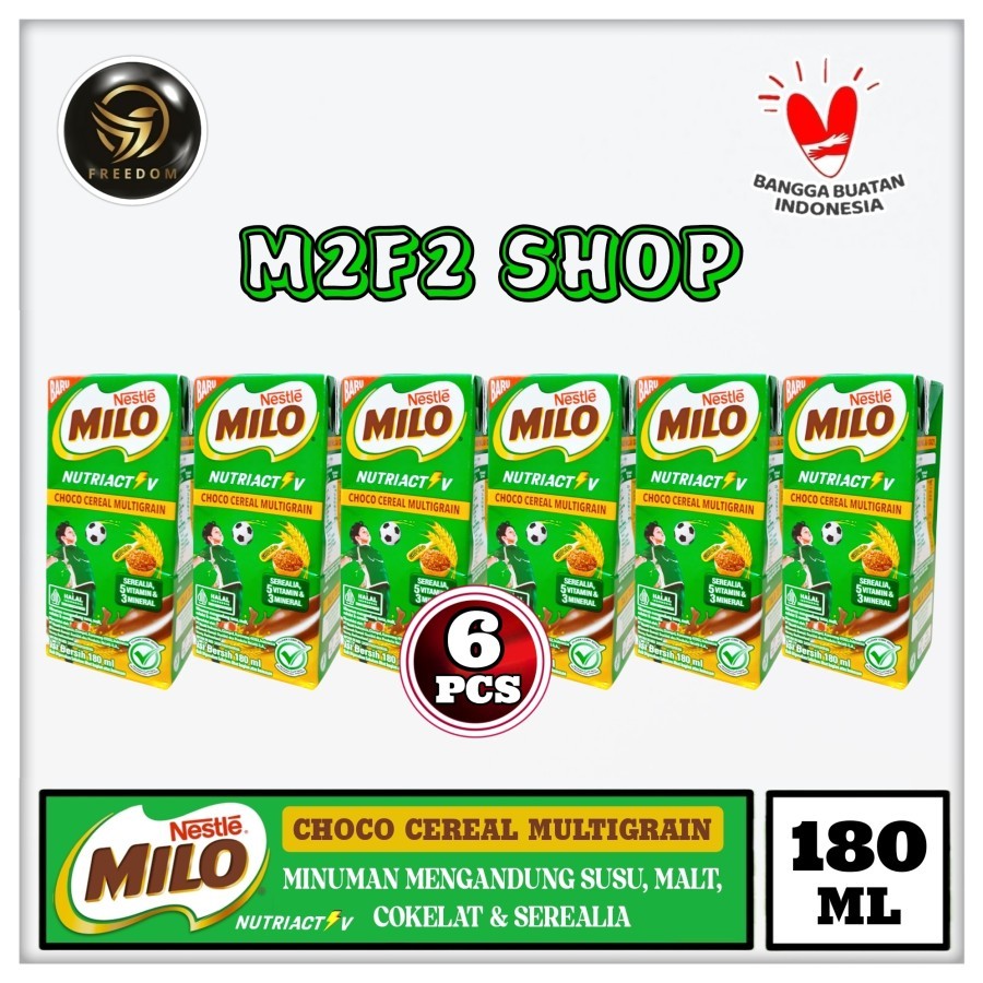 

Nestle Milo Nutri Active Choco Cereal Multigrain | Susu, Malt, Cokelat & Serealia Kotak UHT - 180 ml (Kemasan 6 Pcs)