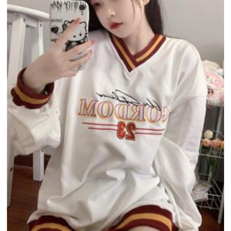 SWEATER V-NECK GORDOM 23 OVERSIZE S-6XL JUMBO FLEECE UNISEX