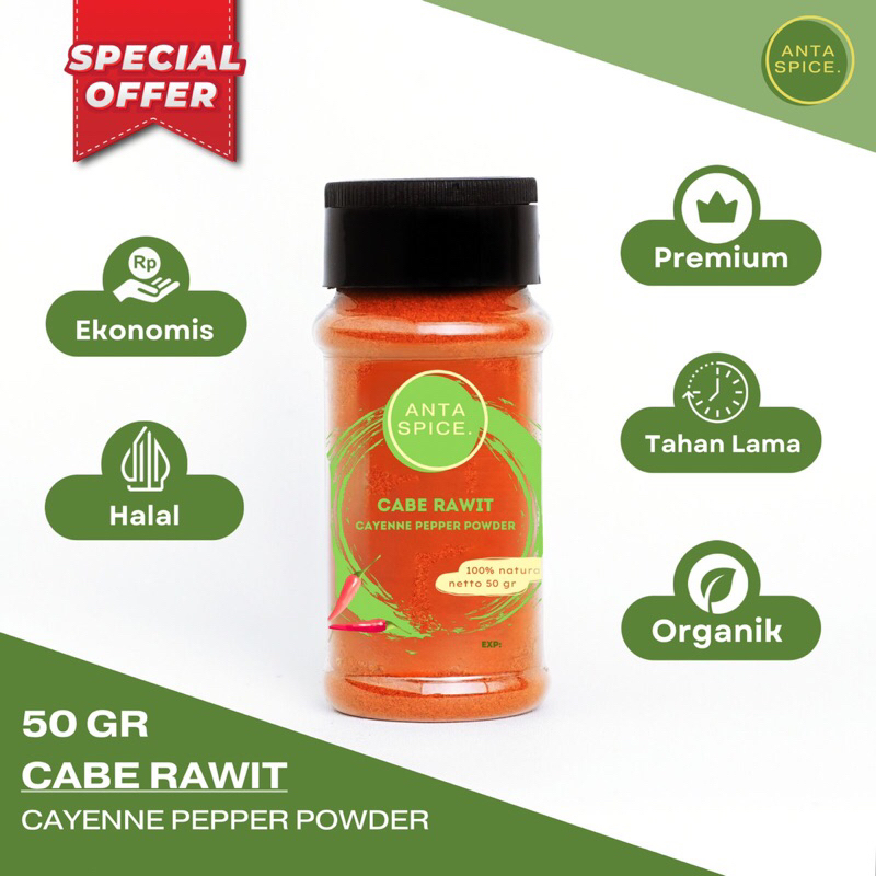 

Cabe Rawit Bubuk / Cayenne Pepper 50 Gr