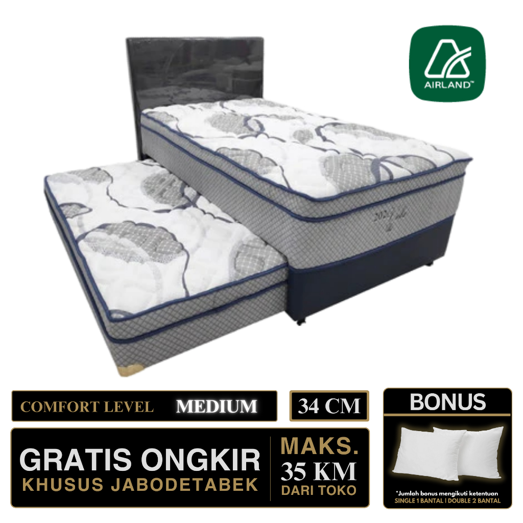 Kasur 2in1 / 2 in 1 Springbed Airland 202 Viola Plushtop 90x200 100x200 120x200 140x200