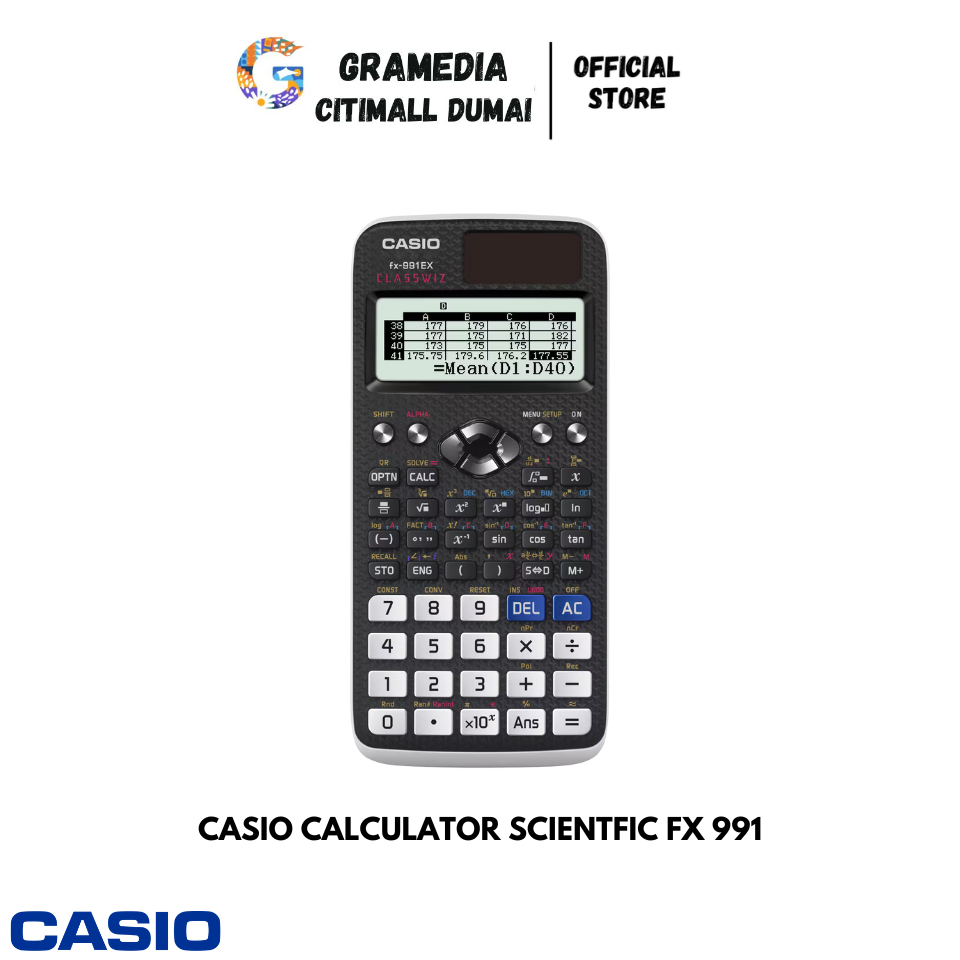 

CASIO CALCULATOR SCIENTFIC FX 991 EX - Kalkulator Scientfic Kuliah Sekolah (552 Fungsi/Rumus) (Original) Gramedia Citimall Dumai