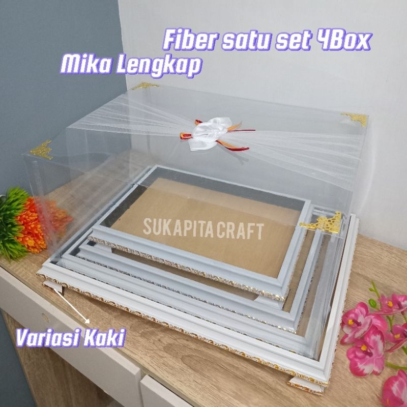 

kotak hantaran pernikahan fiber 1 set isi 4 pcs lengkap seserahan