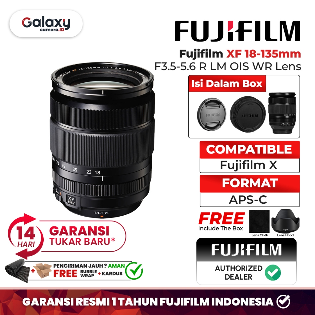 Fujifilm XF 18-135mm F3.5-5.6 WR Lensa Fujinon XF18-35mm F/3.5-5.6 Garansi Resmi