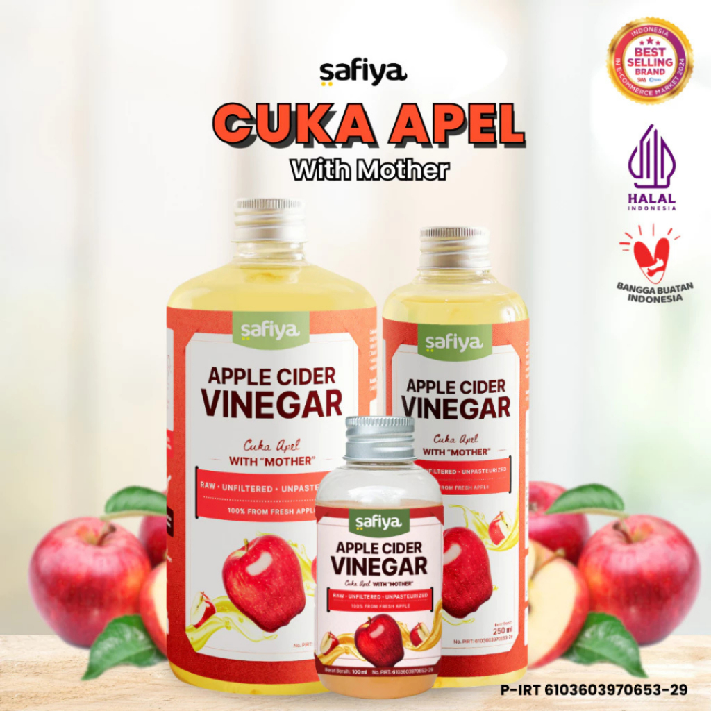 

Cuka Apel / Apple Cider Vinegar With Mother 100% - Safiya