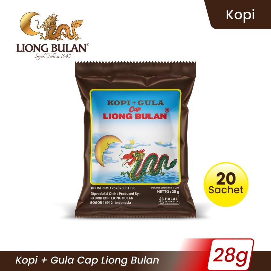 

LIONG BULAN - Kopi Bubuk Plus Gula - 28 GRAM (20 Sachet)