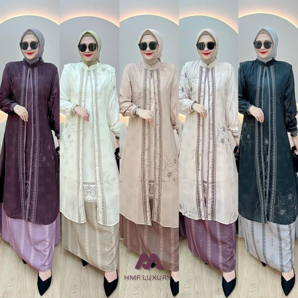 GAMIS SET OUTER SESHA DIANDRA BY HMF Luxury SET KEKINIAN FASHION MUSLIM KONDANGAN LEBARAN