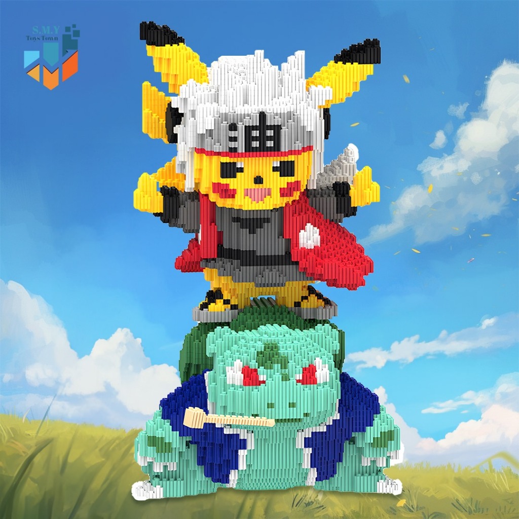 SMY Toystown Mainan Nano Block Pokemon Jiraiya Pikachu Big Bricks Mainan Balok Susun Mainan Edukasi 