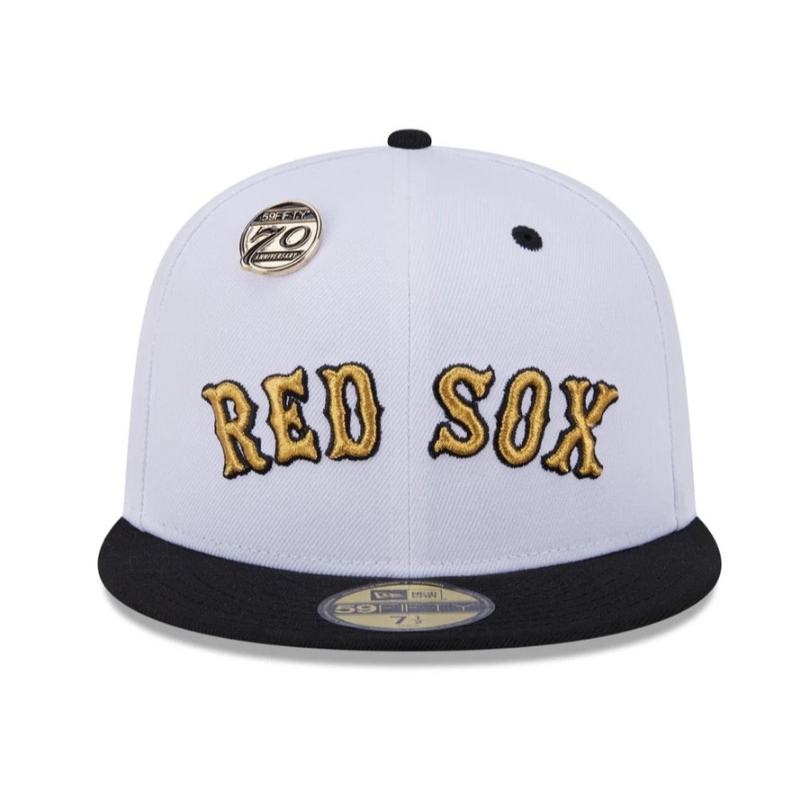 Topi New Era 59Fifty Day 70th Anniversary Boston Red Sox White 5950 Fitted Cap 100% Original Resmi