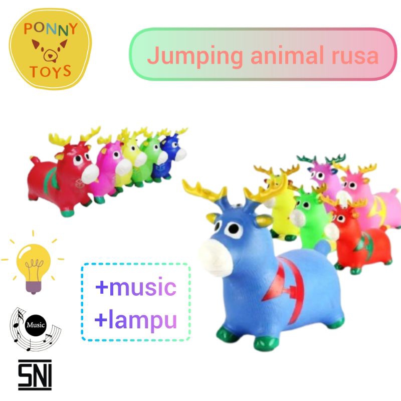 Jumping animal karet rusa tanduk