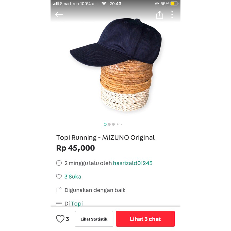 Topi mizuno Original