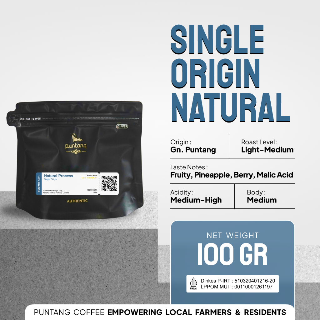 

BEST SELLER!! Kopi hitam arabika Single origin gunung puntang natural proses 100 gram