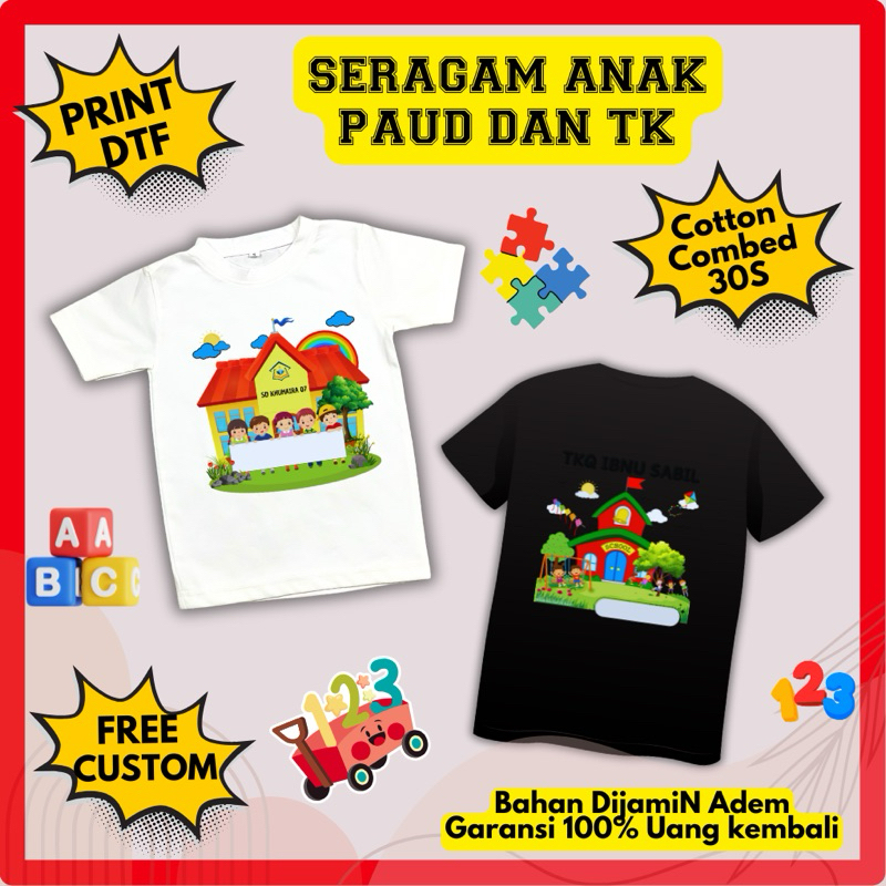 Kaos GS Anak Custom Seragam Sekolah Perpisahan Tk PAUD