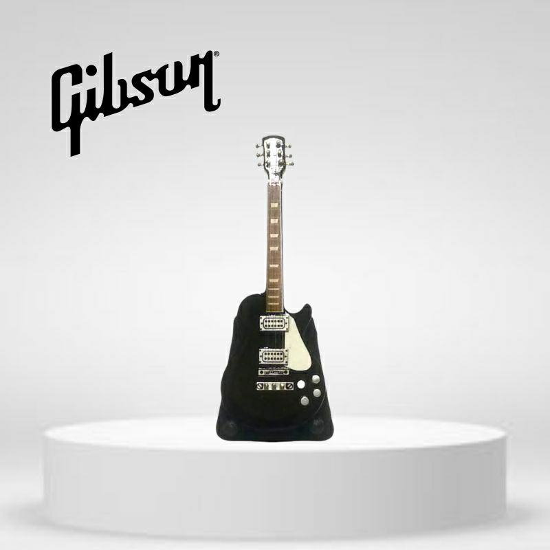 MINIATUR GITAR GIBSON LES PAUL MINI (11cm) WARNA HITAM PICKGUARD PUTIH