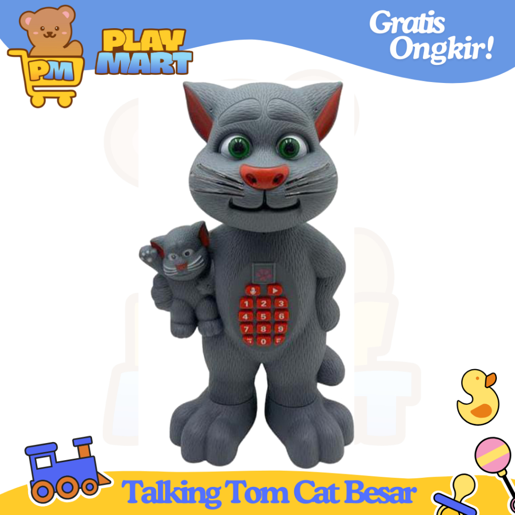 Mainan Anak Tom Talking Cat Mainan Boneka Kucing Bisa Ngomong