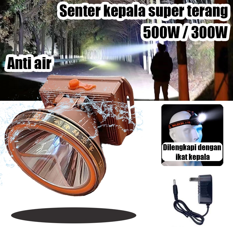 Senter kepala super terang 500 watt original / senter kepala super terang / Senter kepala 500 watt /