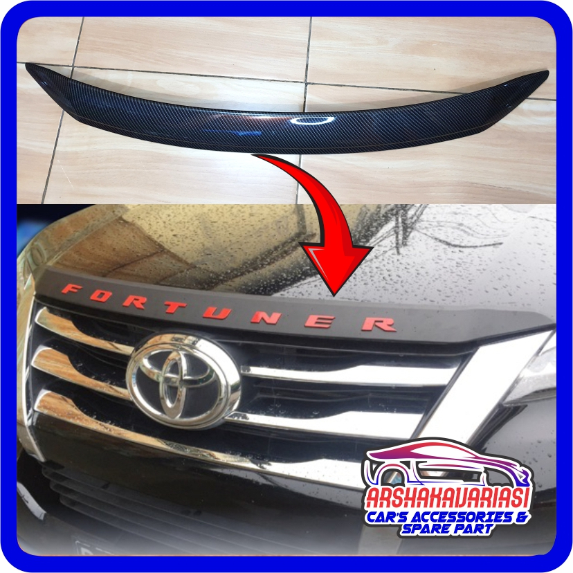 List Kap Mesin Hood Moulding Fortuner VRZ 2016-2020 Carbon