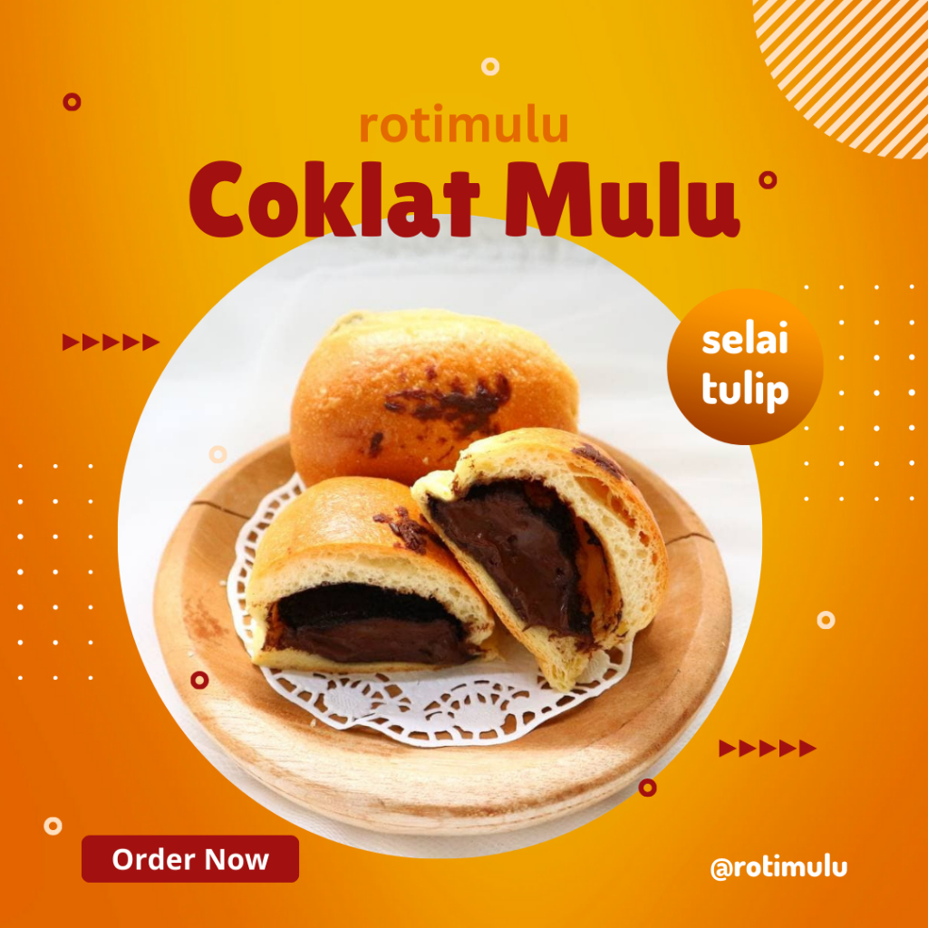 

ROTIMULU - Roti Jadul Manis Isi Selai Coklat Tulip Bahan Premium Lembut Enak Halal Tanpa Pengawet