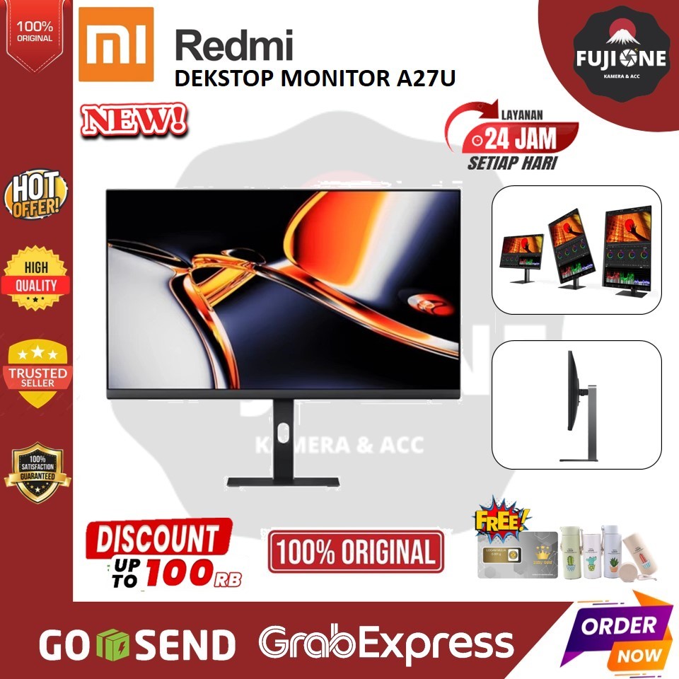 Redmi Desktop Monitor 27 Inch IPS UHD 4K 100% sRGB P3 60Hz DP HDMI - A27U - Black
