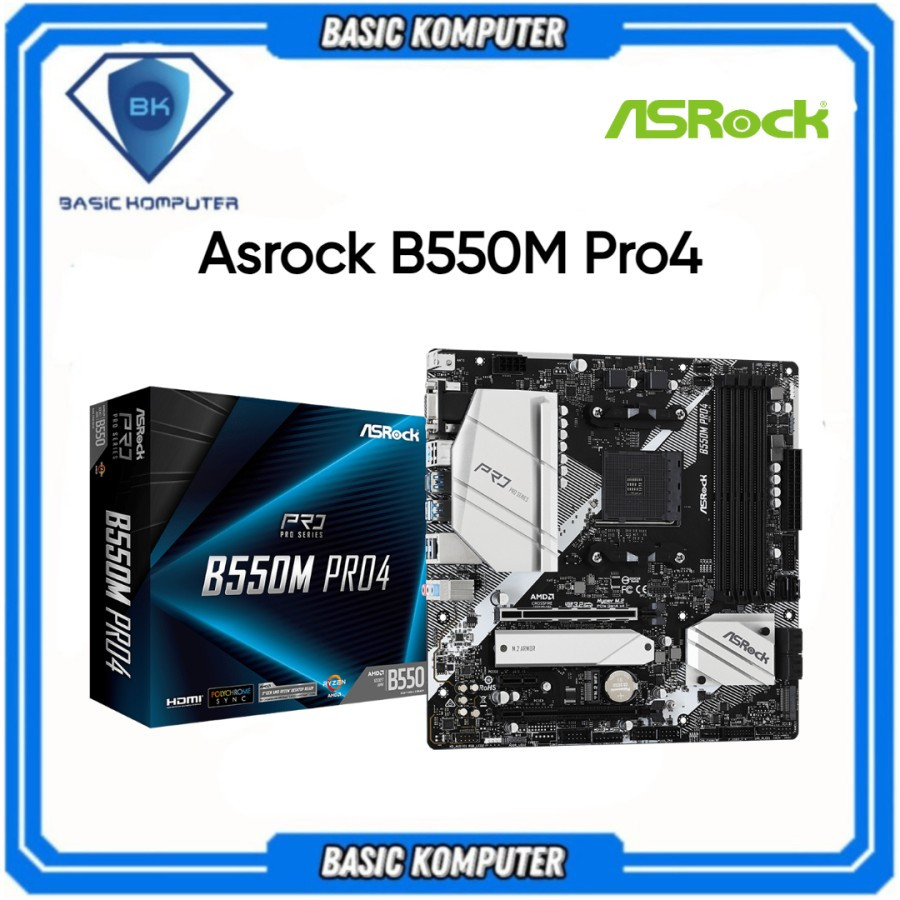 MAINBOARD ASROCK B550M PRO4 ( AM4/ B550 / DDR4)