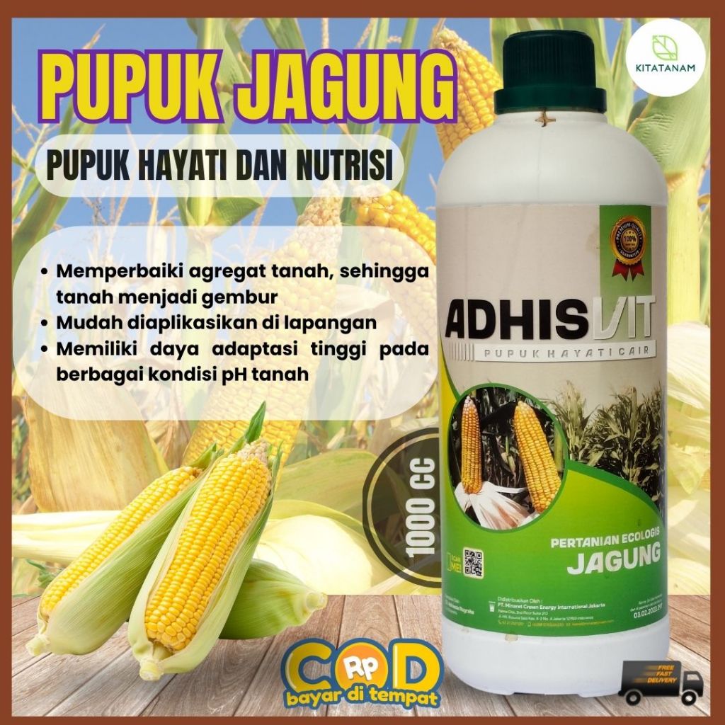 AdhisVit Jagung pupuk hayati cair 100% alami original 1000 cc - AdhisVit Khusus Jagung