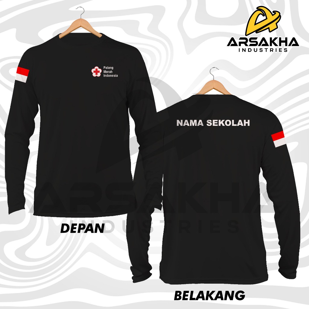 Kaos Lengan Panjang PMR PMI custom Nama Sekolah - Arsakha Industries