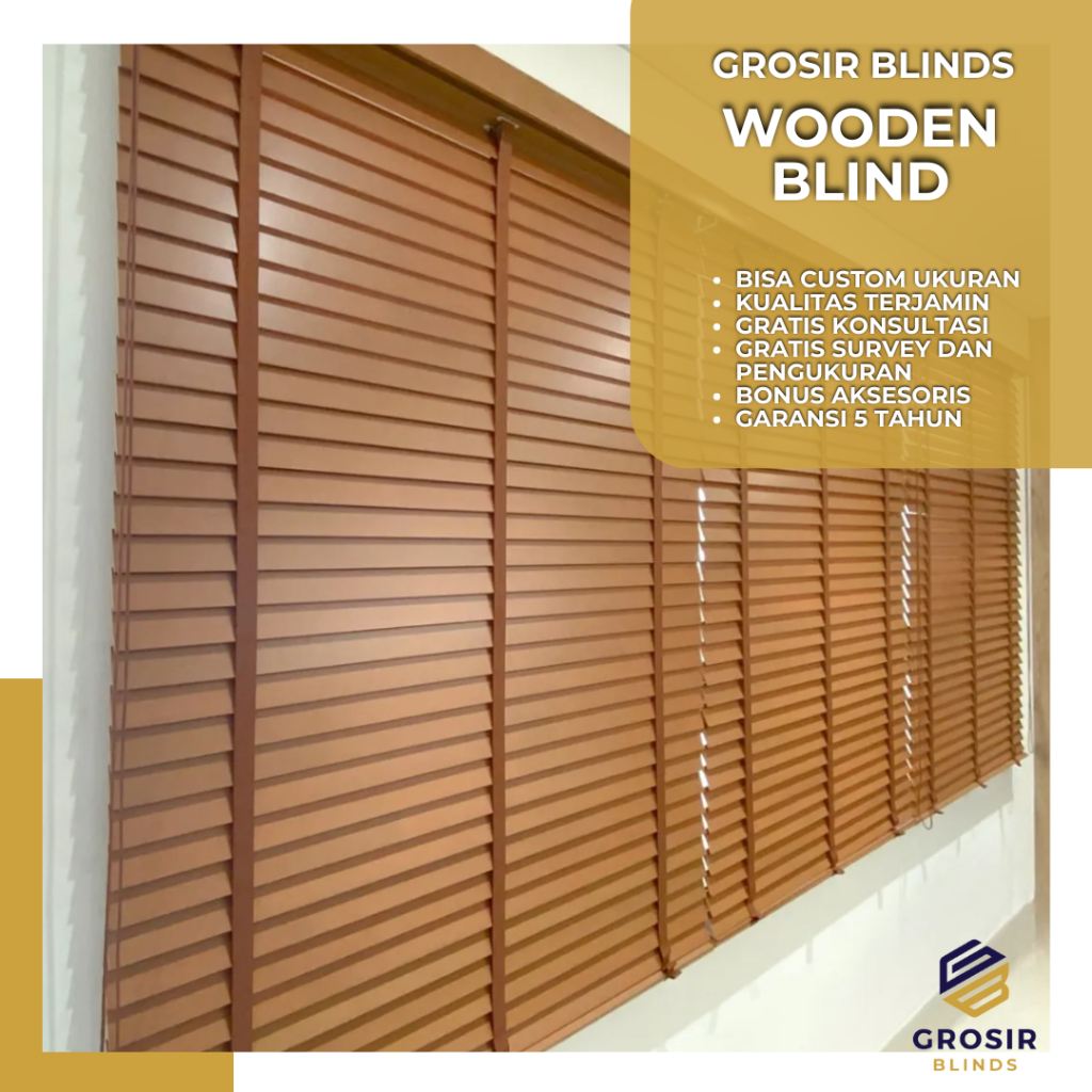 Wooden Blind Tirai Blind Gorden Roller Blind Premium