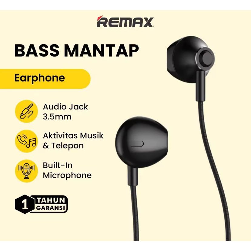 Remax RM-711 Earphone Original Garansi Resmi / Headset / Earphone Murah / Earphone Terbaik / Earphon