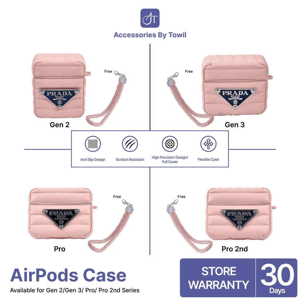 Case Airpods Pro Gen 2 Premium Lucu 3D Prada warna pink Airpro Inpods 13 airpods gen 3 pro 1