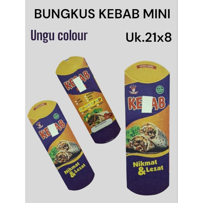 

Bungkus kebab mini uk.21x8 cm New colour isi 100