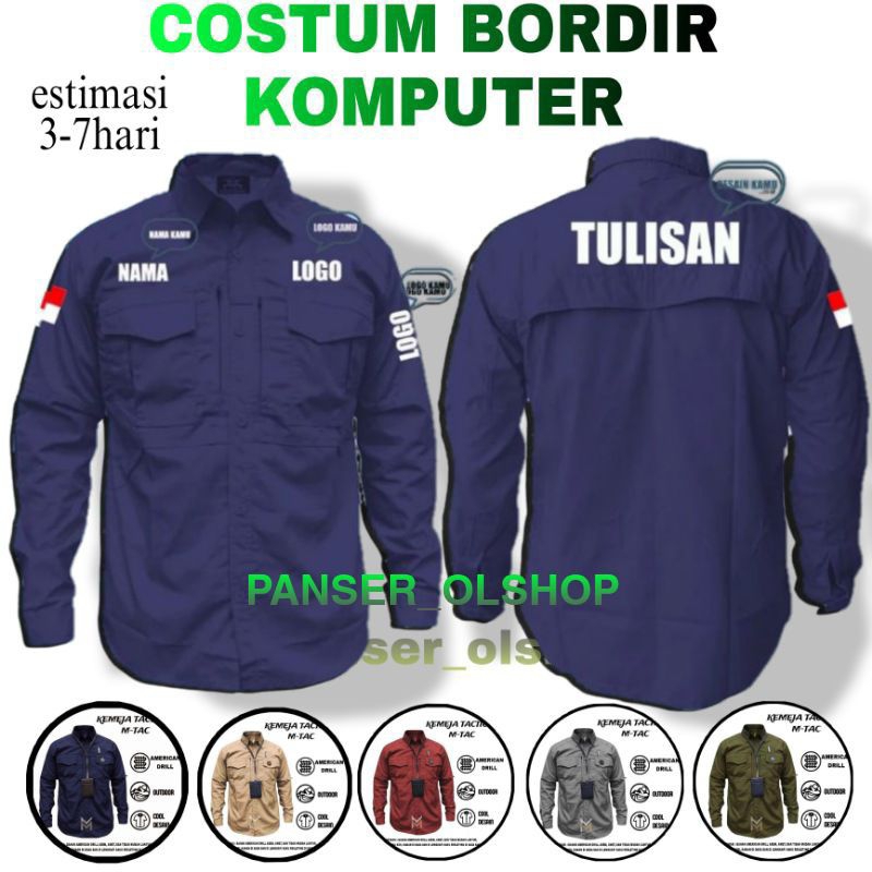 Kemeja Tactical M-TAC Kemeja Tactical Outdoor Kemeja Lapangan Kemeja Tactical Bordir custom