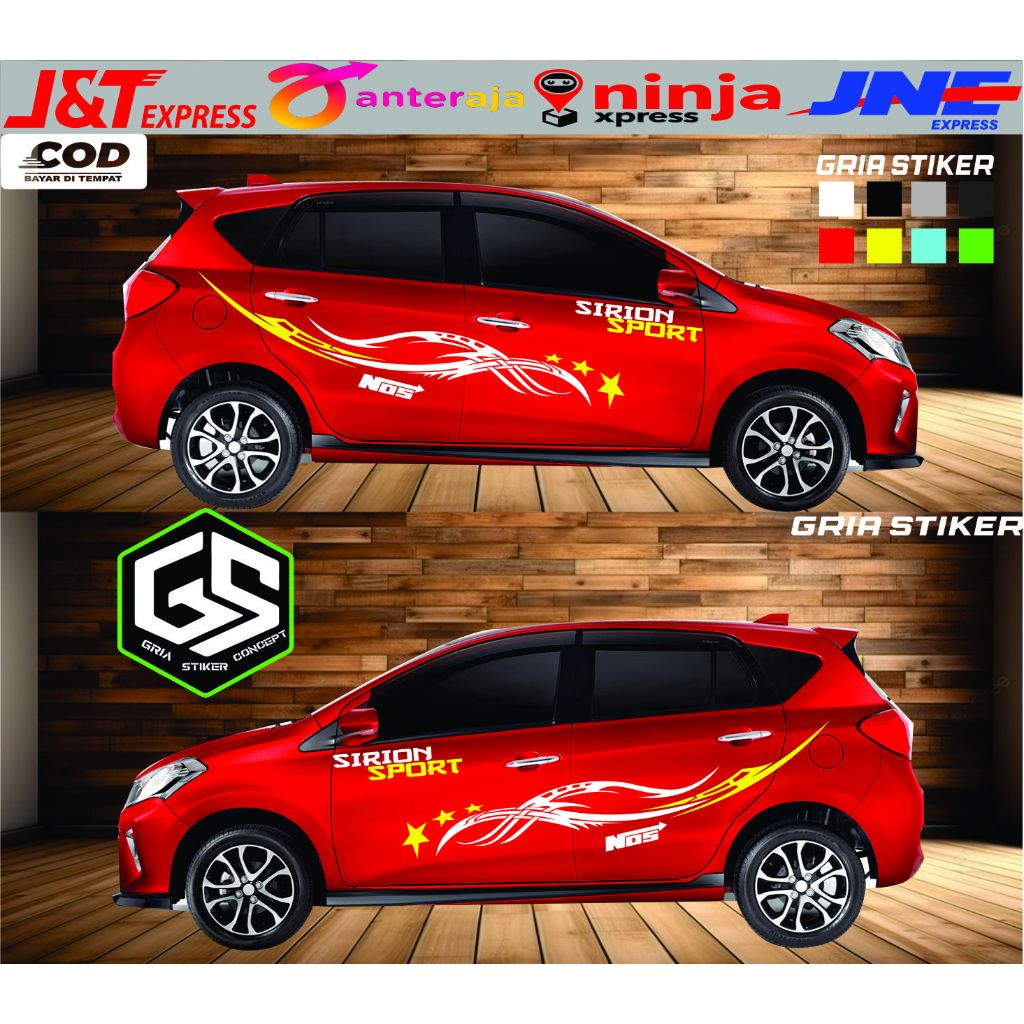 PROMO Stiker mobil sirion sticker mobil sirion cuting stiker body mobil sirion Terlaris