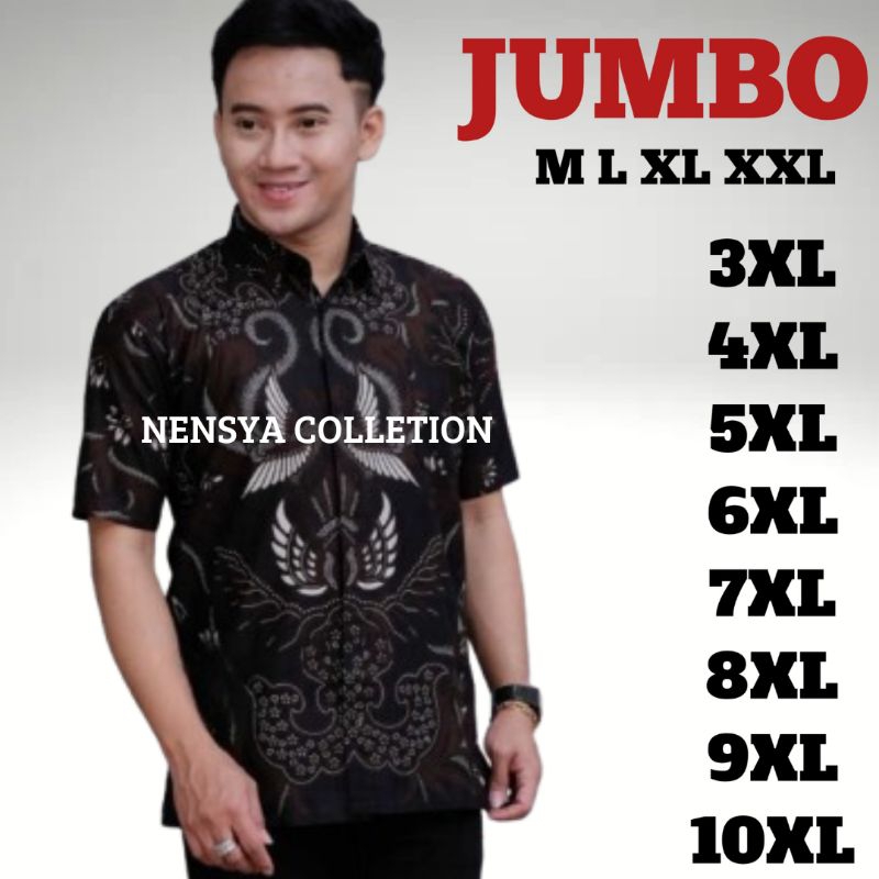 Kemeja  batik pria lengan pendek big size jumbo