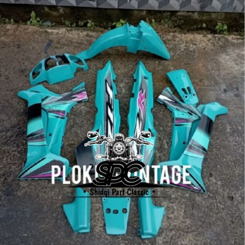 Paket Body Full Set Yamaha Fiz R FizR F1z R Vega R Lama Old Warna Hijau Petronas Termurah Terlaris R