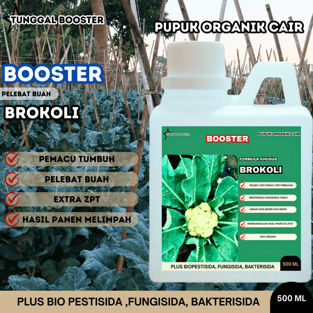 PUPUK ORGANIK CAIR TANAMAN BROKOLI, PUPUK PELEBAT BUAH BROKOLI,PERANGSANG MASA PEMBUAHAN