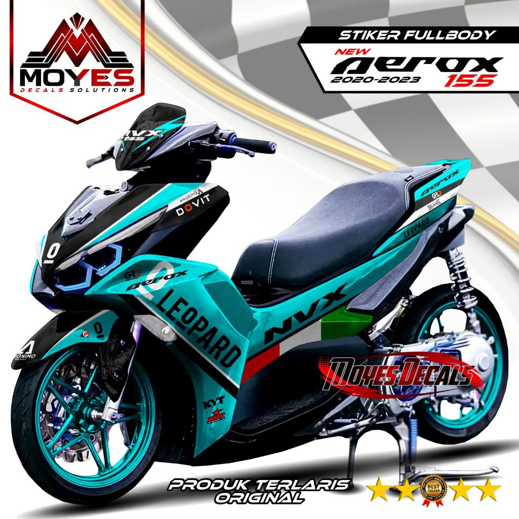 Decal Sticker Striping New AEROX 155 Full body Variasi-Decal New Aerox 155 Full Body Motif Leopard