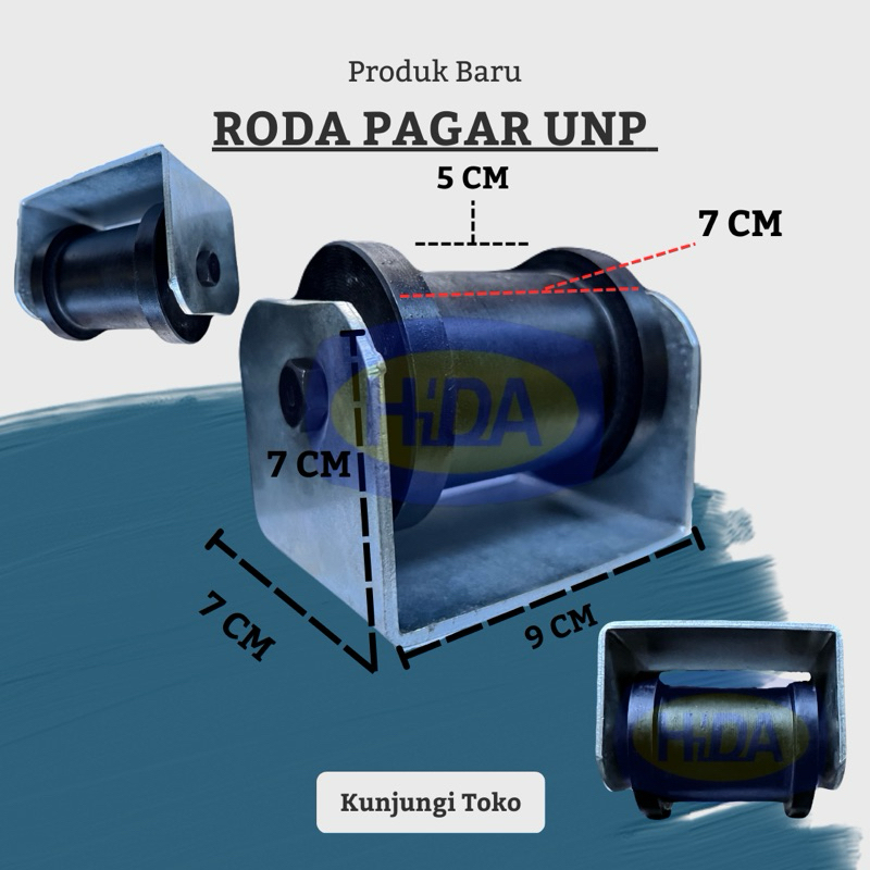 (GROSIR) Roda Pagar Besi UNP Kualitas Super||oda Cor UNP 50mm | Roda Pintu Pagar Besi Canal UNP 5 cm