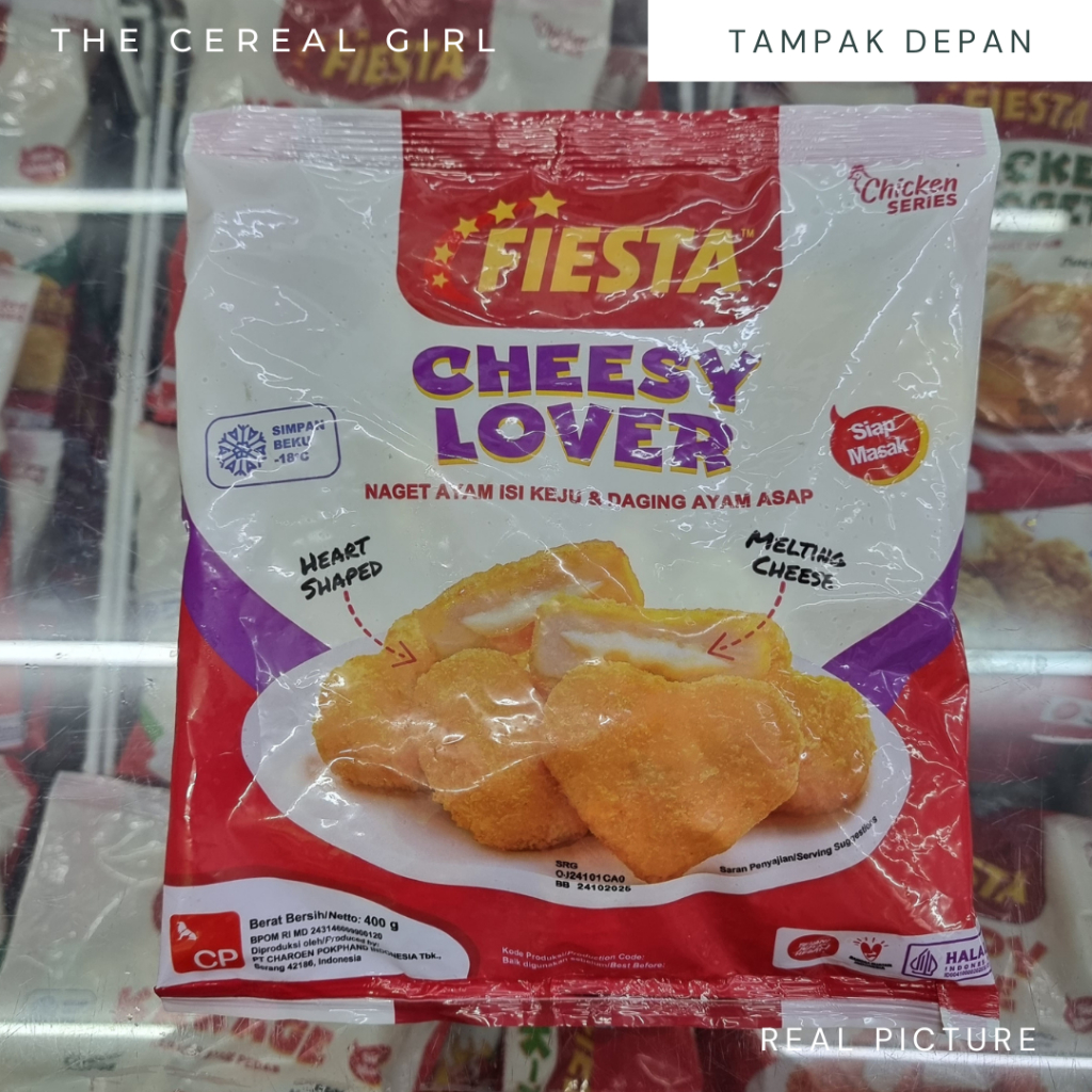 

[KONDISI BARU - 100% ORIGINAL] FIESTA Cheesy Lover 400gr - Naget Ayam Isi Keju dengan Daging Ayam Asap