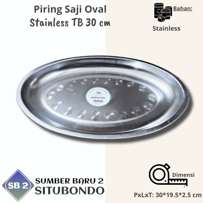 Piring Nampan Saji Oval Stainless