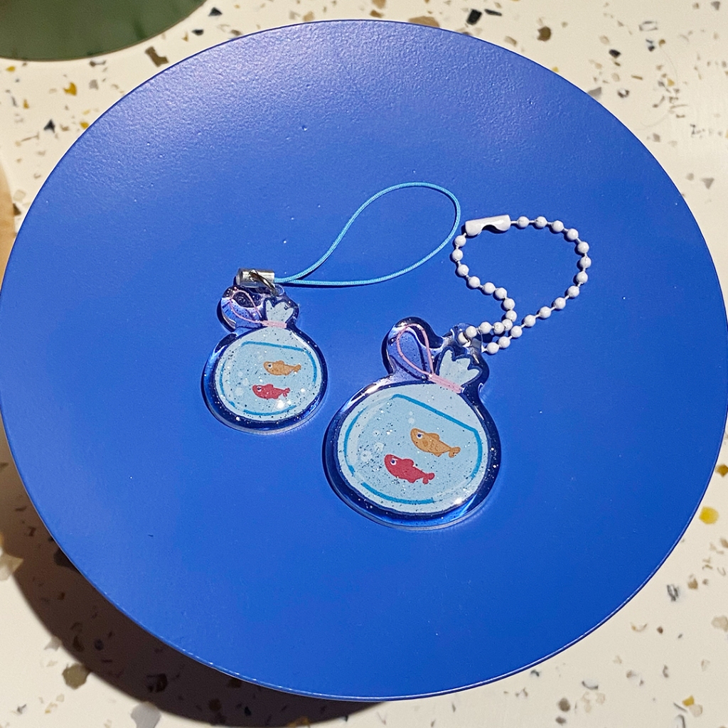 Tomorrow Cloudy Keychain & Phonecharm Glitter Epoxy Fish Edition