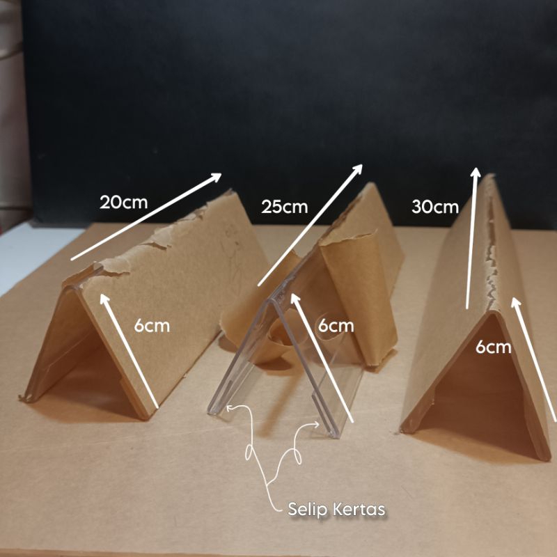 Akrilik Bening Papan Nama Meja Ukuran 6x20,6x25,6x30 dua sisi tebal 2MM