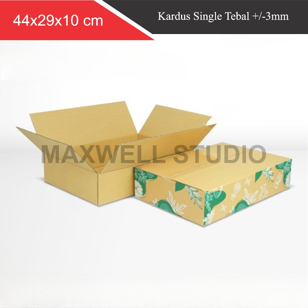 

Kardus Box 44x29x10 cm / Kardus Buket Single Tebal 3mm (B Flute)