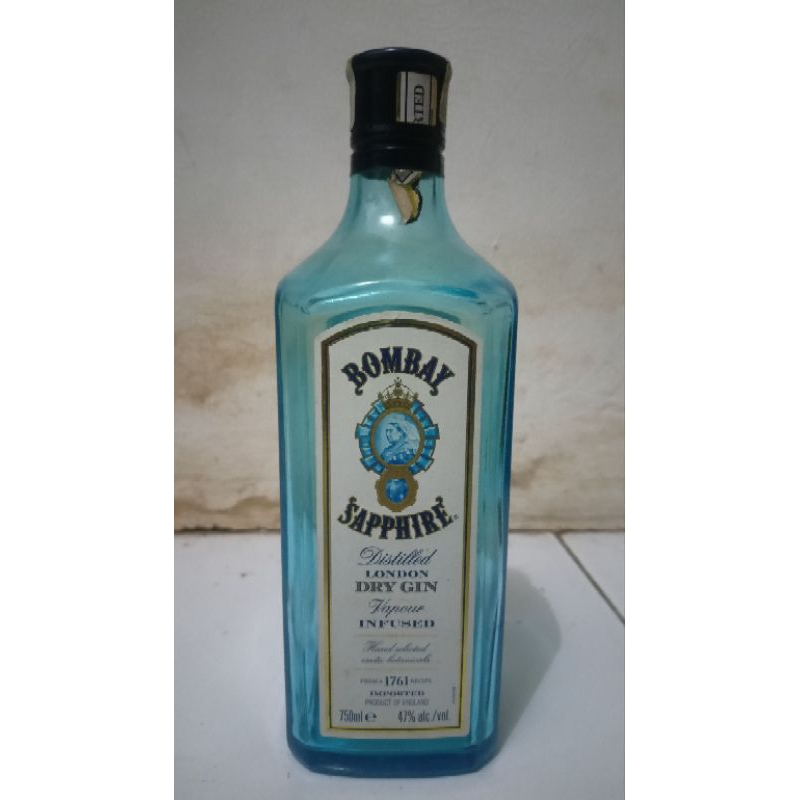 Jual Botol Bekas Bombay Sapphire London Dry Gin - 750 ml