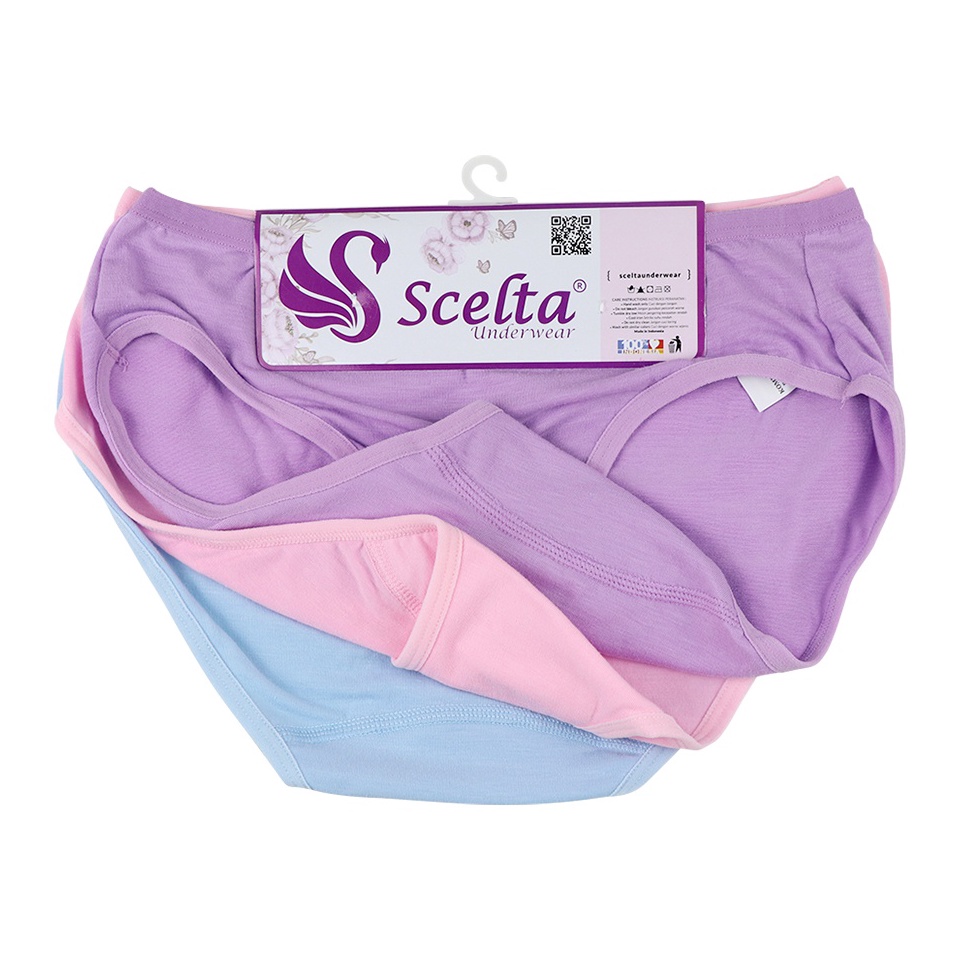 KODE S74P Scelta  3Pcs Celana Dalam Wanita Basic Panty Cd Sc 421 Mini