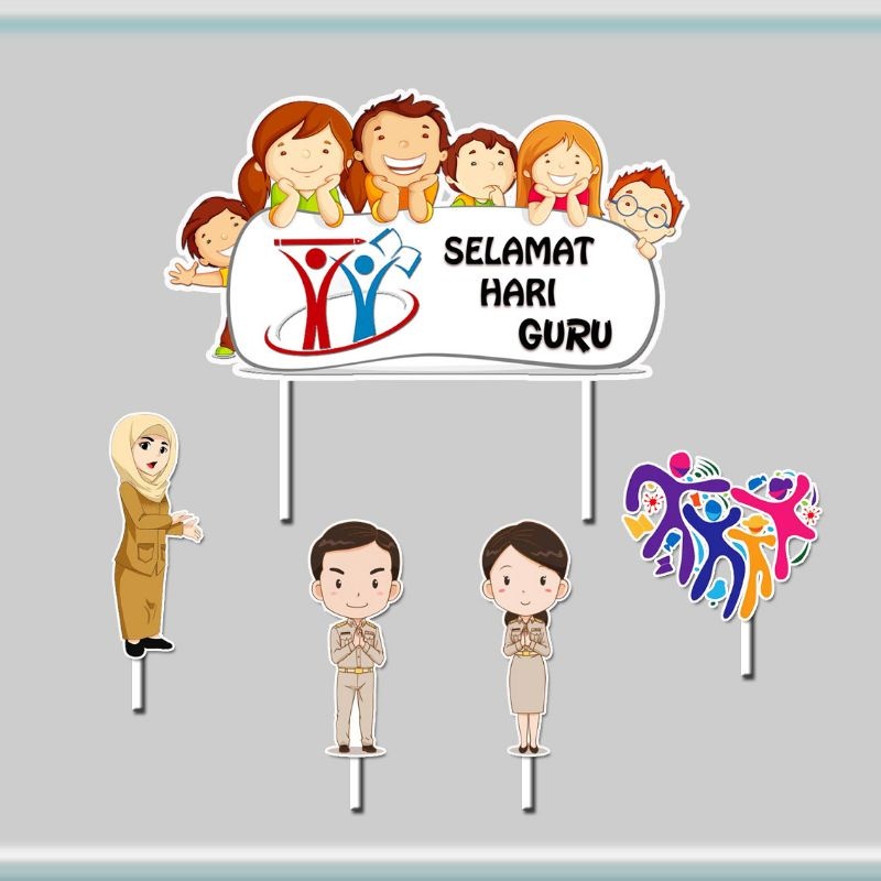 cake topper hiasan kue tema Selamat Hari Guru happy teacher's day