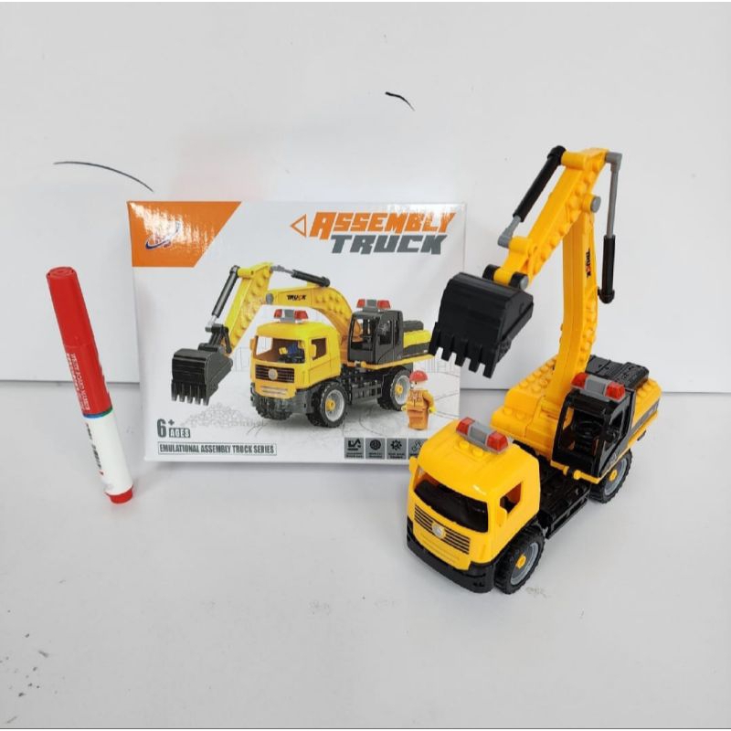 Mainan Mobil Assembly Truck Mobil Escavator