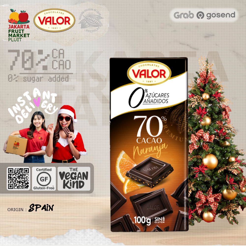 

VALOR CREAMY 70% DARK CHOCOLATE ORANGE 100GR coklat import