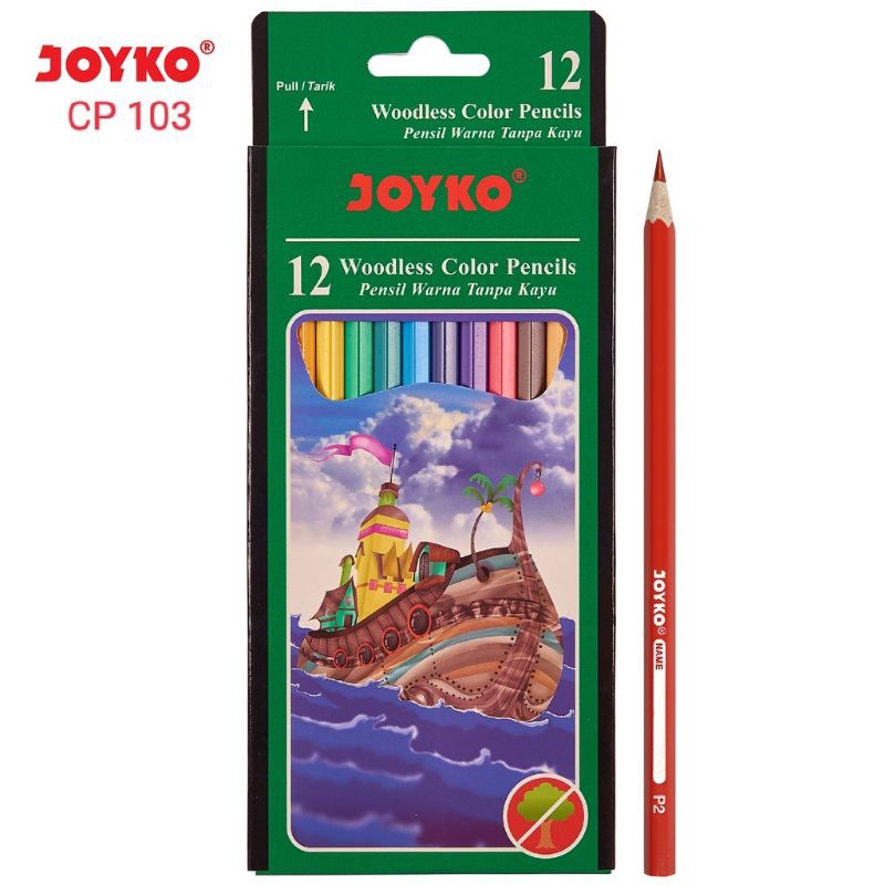

PENSIL WARNA JOYKO CP-103 woodless (SET)